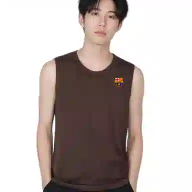 巴塞罗那足球俱乐部 重磅纯棉男士高端精梳棉篮球服加大码无袖背心 男女同款