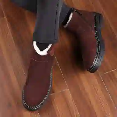 牛反绒 保暖耐磨增高防滑 东北厚底羊毛时尚舒适百搭通勤 短筒 雪地靴 男款