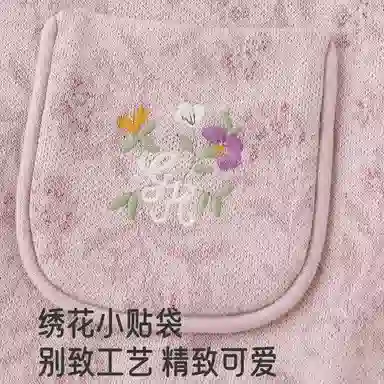 英氏夹克 保暖针织休闲绣花圆领甜美长袖 灰雅紫 儿童款