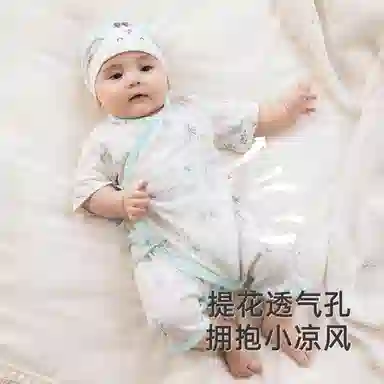 英氏爬服 透气夏季薄款短袖休闲 短爬 婴幼童
