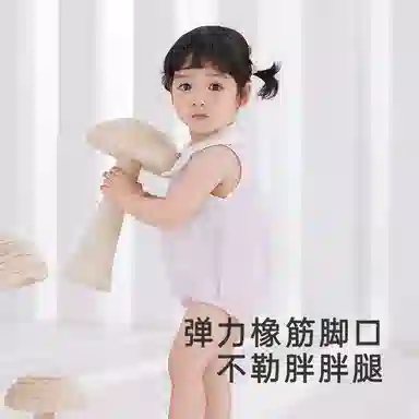 英氏 纯棉无袖套头连体装 婴童 浅紫色