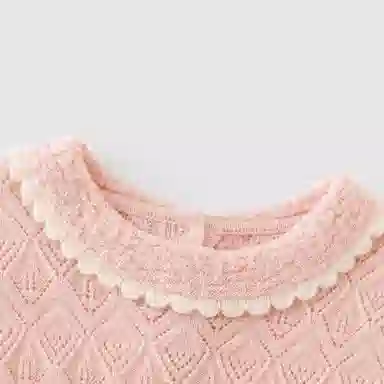 英氏儿童毛衣 羊毛保暖中大童纯色甜美