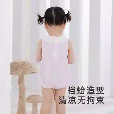 英氏 纯棉无袖套头连体装 婴童 浅紫色