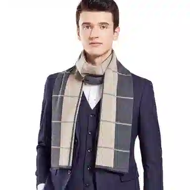 通勤出街神器 啄木鸟 时尚百搭英伦格子加厚保暖防寒含羊毛针织 绒线围巾 男女同款情侣款