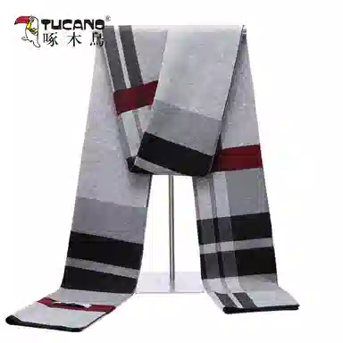 啄木鸟 时尚休闲格纹秋冬季加厚保暖围脖含针织 羊毛混纺 围巾 男女同款情侣款