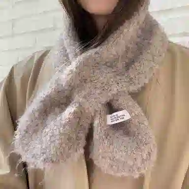 啄木鸟 羊毛韩系时尚百搭保暖加厚防寒百变氛围感显肤白针织 羊毛 绒线围巾 男女同款情侣款