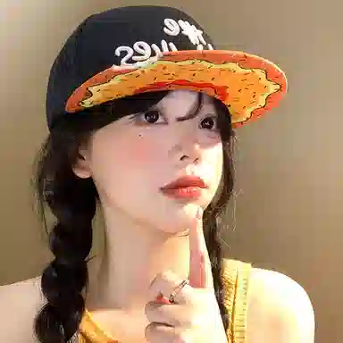 啄木鸟 创意缺口甜甜圈嘻哈说唱街头刺绣平顶平檐 涤棉 棒球帽 男女同款情侣款