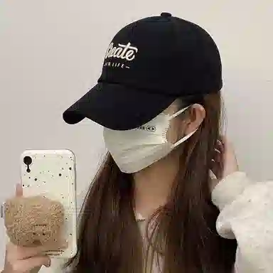 啄木鸟 韩版大头围显脸小刺绣字母棒球帽户外防紫外线遮阳防晒帽 棉 鸭舌帽 男女同款情侣款