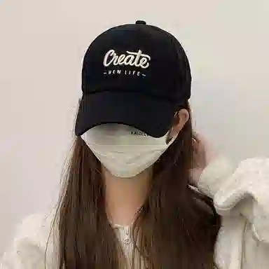 啄木鸟 韩版大头围显脸小刺绣字母棒球帽户外防紫外线遮阳防晒帽 棉 鸭舌帽 男女同款情侣款