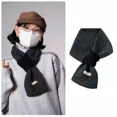 【通勤出街神器】 啄木鸟 圈圈羊毛秋冬季保暖防寒交叉懒人便捷围脖日韩时尚百搭 尼龙 绒线围巾 女款