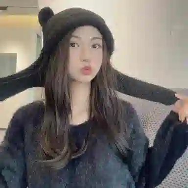 啄木鸟 甜美可爱小熊耳朵秋冬季大头围显脸小加厚保暖针织户骑车护耳帽 涤纶 绒线帽 女款