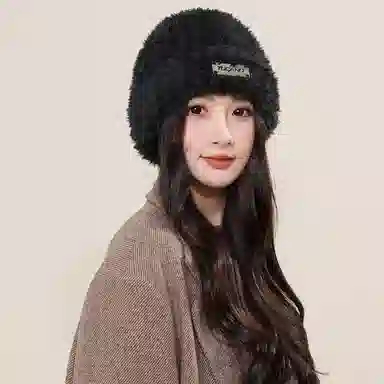 啄木鸟 韩系毛茸茸甜美可爱秋冬季保暖加厚护耳显脸小纯色百搭潮流 聚酯纤维 绒线帽 男女同款情侣款