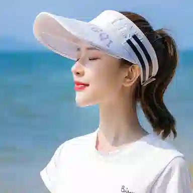 啄木鸟 户外运动大帽檐空顶帽子男骑行防紫外线伸缩抽拉檐遮阳帽子女 聚酯纤维 防晒帽 男女同款情侣款