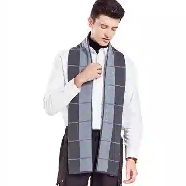 通勤出街神器 啄木鸟 时尚百搭英伦格子加厚保暖防寒含羊毛针织 绒线围巾 男女同款情侣款