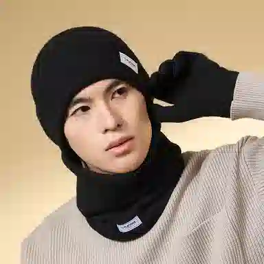 啄木鸟 围巾帽子手套三件套秋冬季加绒保暖防羊驼绒三合一户外骑行围脖套装礼盒精装 腈纶 绒线帽 男女同款情侣款