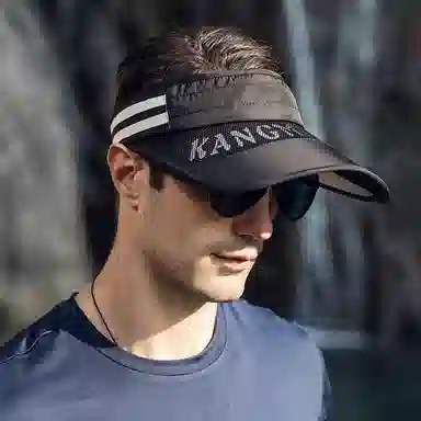 啄木鸟 户外运动大帽檐空顶帽子男骑行防紫外线伸缩抽拉檐遮阳帽子女 聚酯纤维 防晒帽 男女同款情侣款