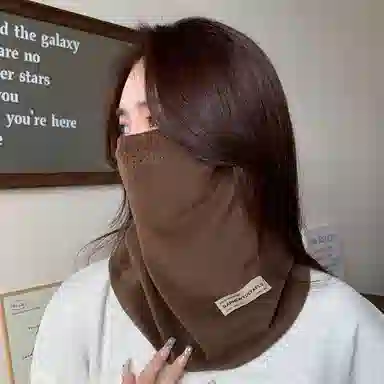 【秋冬必备】 啄木鸟 秋冬加厚保暖围脖面罩包头帽高颜值滑雪骑行挂耳面罩帽子两件组合 德绒 绒线帽 男女同款情侣款