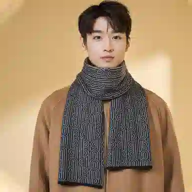 啄木鸟 欧美时尚纯羊毛秋冬季加厚保暖防风商务休闲围脖新款韩式条纹高档脖套精装 绒线围巾 男款