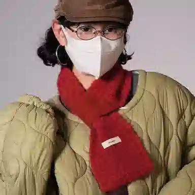 【通勤出街神器】 啄木鸟 圈圈羊毛秋冬季保暖防寒交叉懒人便捷围脖日韩时尚百搭 尼龙 绒线围巾 女款