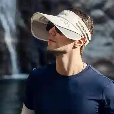 啄木鸟 户外运动大帽檐空顶帽子男骑行防紫外线伸缩抽拉檐遮阳帽子女 聚酯纤维 防晒帽 男女同款情侣款