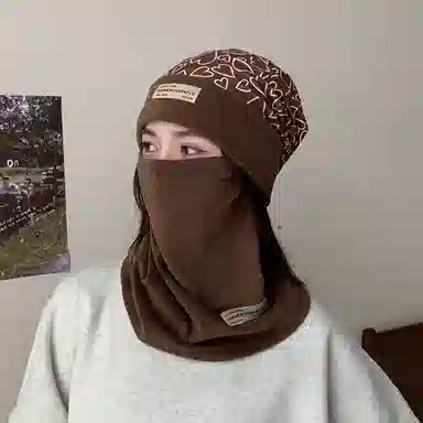 【秋冬必备】 啄木鸟 秋冬加厚保暖围脖面罩包头帽高颜值滑雪骑行挂耳面罩帽子两件组合 德绒 绒线帽 男女同款情侣款