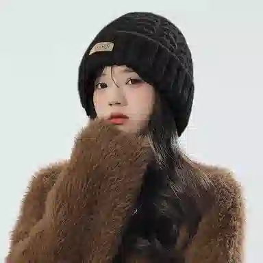 啄木鸟 韩版百搭帽子围巾两件套装加宽加厚保暖防寒肤白显脸小文艺氛围感 腈纶 绒线帽 男女同款情侣款