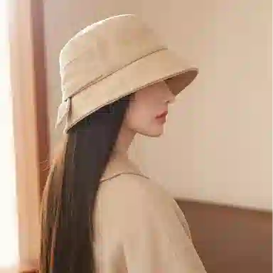 啄木鸟 文艺优雅气质蝴蝶结纯色盆帽秋冬保暖遮脸素颜显脸小桶帽 聚酯纤维 渔夫帽 女款