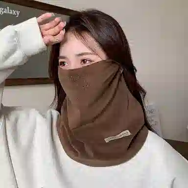 【秋冬必备】 啄木鸟 秋冬加厚保暖围脖面罩包头帽高颜值滑雪骑行挂耳面罩帽子两件组合 德绒 绒线帽 男女同款情侣款