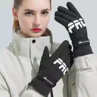 啄木鸟 冬季滑雪加绒加厚保暖可触屏摩托车骑行防风防泼水防风抗寒户外防雨 聚酯纤维 手套 男女同款情侣款