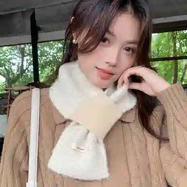 【通勤出街神器】 啄木鸟 圈圈羊毛秋冬季保暖防寒交叉懒人便捷围脖日韩时尚百搭 尼龙 绒线围巾 女款