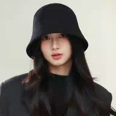 【通勤出街神器】 啄木鸟 纯色高级感水桶帽秋冬保暖百搭毛绒帽子防风防寒韩系盆帽显脸小素颜遮脸轻奢 羊毛 渔夫帽 女款