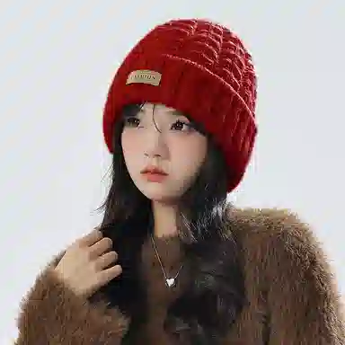 啄木鸟 韩版百搭帽子围巾两件套装加宽加厚保暖防寒肤白显脸小文艺氛围感 腈纶 绒线帽 男女同款情侣款