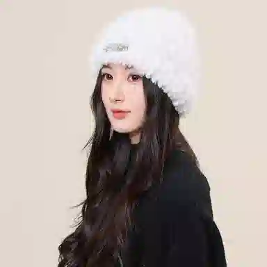 啄木鸟 韩系毛茸茸甜美可爱秋冬季保暖加厚护耳显脸小纯色百搭潮流 聚酯纤维 绒线帽 男女同款情侣款