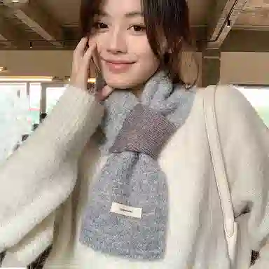 【通勤出街神器】 啄木鸟 圈圈羊毛秋冬季保暖防寒交叉懒人便捷围脖日韩时尚百搭 尼龙 绒线围巾 女款