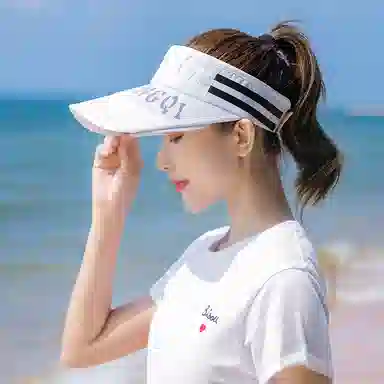 啄木鸟 户外运动大帽檐空顶帽子男骑行防紫外线伸缩抽拉檐遮阳帽子女 聚酯纤维 防晒帽 男女同款情侣款