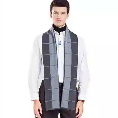 通勤出街神器 啄木鸟 时尚百搭英伦格子加厚保暖防寒含羊毛针织 绒线围巾 男女同款情侣款