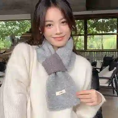 【通勤出街神器】 啄木鸟 圈圈羊毛秋冬季保暖防寒交叉懒人便捷围脖日韩时尚百搭 尼龙 绒线围巾 女款