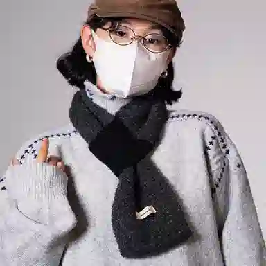 【通勤出街神器】 啄木鸟 圈圈羊毛秋冬季保暖防寒交叉懒人便捷围脖日韩时尚百搭 尼龙 绒线围巾 女款