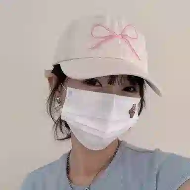 啄木鸟 刺绣蝴蝶结可爱甜美棒球帽显脸小休闲学生户外遮阳帽 棉 鸭舌帽 女款