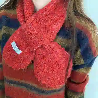 啄木鸟 羊毛韩系时尚百搭保暖加厚防寒百变氛围感显肤白针织 羊毛 绒线围巾 男女同款情侣款