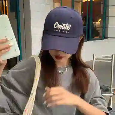 啄木鸟 韩版大头围显脸小刺绣字母棒球帽户外防紫外线遮阳防晒帽 棉 鸭舌帽 男女同款情侣款