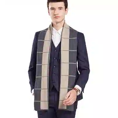 通勤出街神器 啄木鸟 时尚百搭英伦格子加厚保暖防寒含羊毛针织 绒线围巾 男女同款情侣款