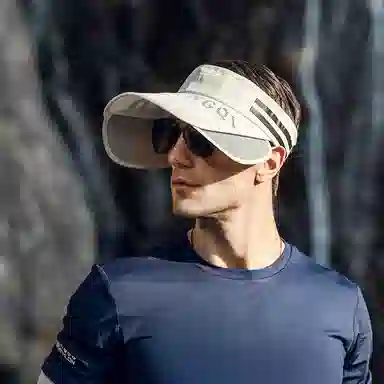 啄木鸟 户外运动大帽檐空顶帽子男骑行防紫外线伸缩抽拉檐遮阳帽子女 聚酯纤维 防晒帽 男女同款情侣款