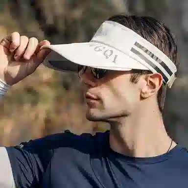 啄木鸟 户外运动大帽檐空顶帽子男骑行防紫外线伸缩抽拉檐遮阳帽子女 聚酯纤维 防晒帽 男女同款情侣款