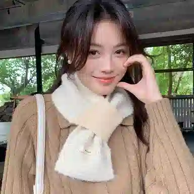 【通勤出街神器】 啄木鸟 圈圈羊毛秋冬季保暖防寒交叉懒人便捷围脖日韩时尚百搭 尼龙 绒线围巾 女款