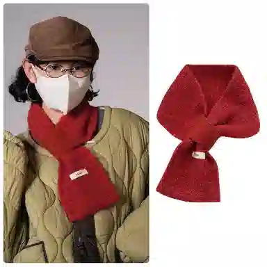 【通勤出街神器】 啄木鸟 圈圈羊毛秋冬季保暖防寒交叉懒人便捷围脖日韩时尚百搭 尼龙 绒线围巾 女款