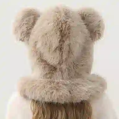 啄木鸟 萌趣可爱长耳兔小熊保暖甜美蝴蝶结 聚酯纤维 帽子 女款