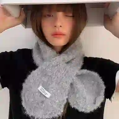 啄木鸟 羊毛韩系时尚百搭保暖加厚防寒百变氛围感显肤白针织 羊毛 绒线围巾 男女同款情侣款