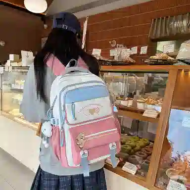 菲姿卓尔 大容量撞色 尼龙 双肩包 男女同款情侣款 多色