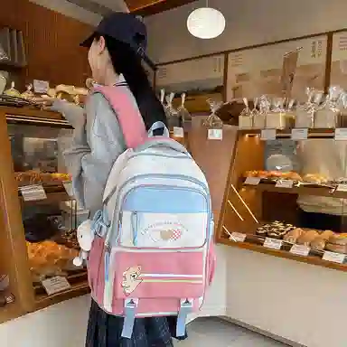 菲姿卓尔 大容量撞色 尼龙 双肩包 男女同款情侣款 多色